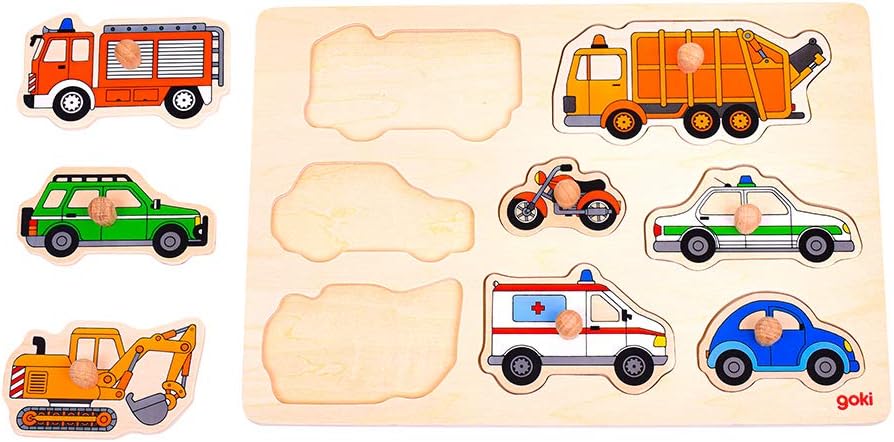 goki 木製 知育玩具 木製パズル ピックアップパズル 車の画像05
