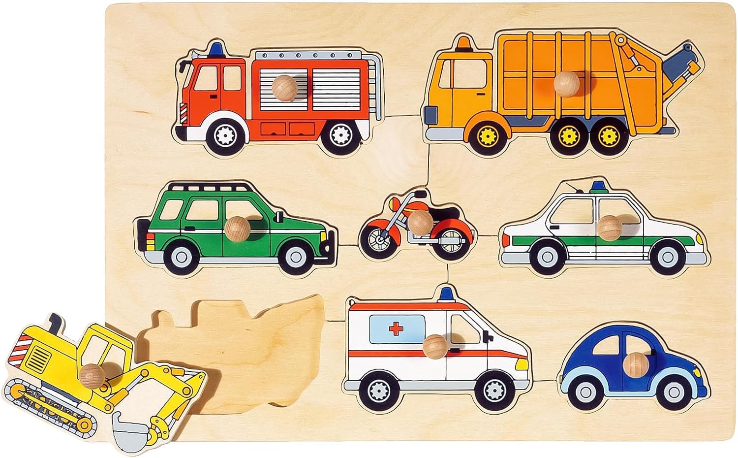 goki 木製 知育玩具 木製パズル ピックアップパズル 車の画像02