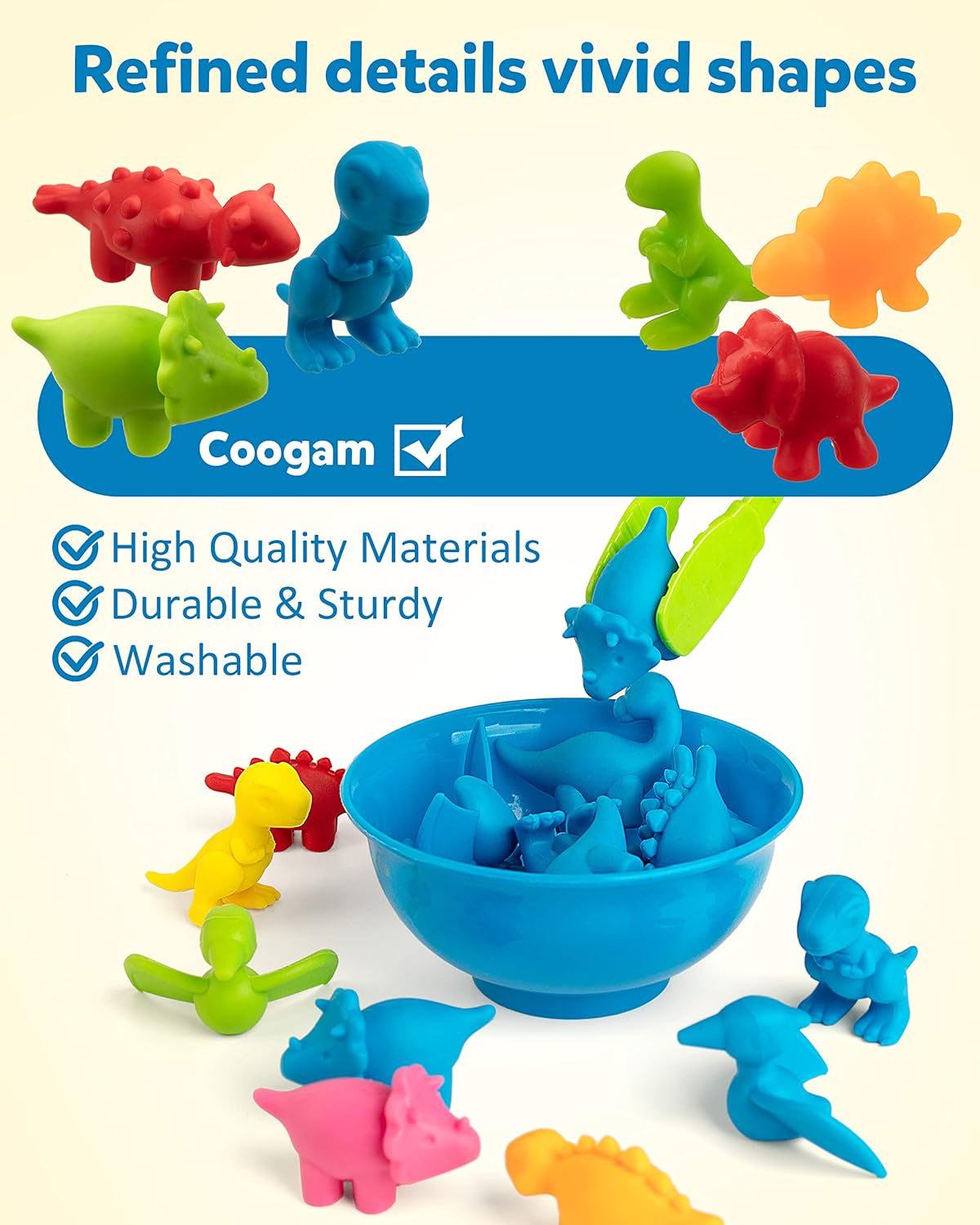 Coogam 数える恐竜の分類おもちゃセットの画像05